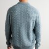 Cable-Knit Cashmere Polo Sweater - BK Cable-Knit Cashmere Polo Sweater - BK
