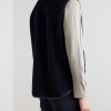 Ennio Leather-Trimmed Wool and Silk-Blend Fleece Gilet - BK