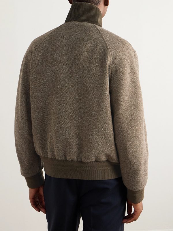 Floris Cotton Corduroy-Trimmed Wool Bomber Jacket - BK Floris Cotton Corduroy-Trimmed Wool Bomber Jacket - BK
