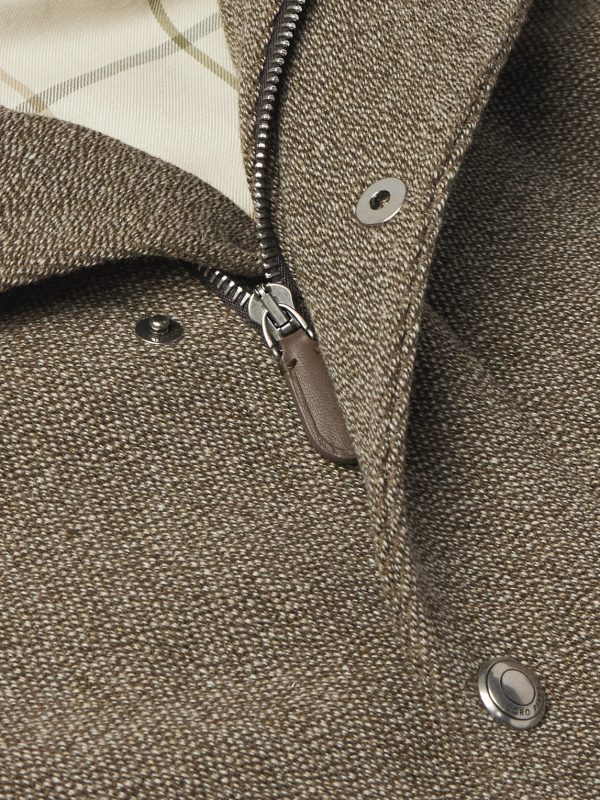 Floris Cotton Corduroy-Trimmed Wool Bomber Jacket - CU Floris Cotton Corduroy-Trimmed Wool Bomber Jacket - CU