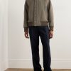 Floris Cotton Corduroy-Trimmed Wool Bomber Jacket - OU Floris Cotton Corduroy-Trimmed Wool Bomber Jacket - OU