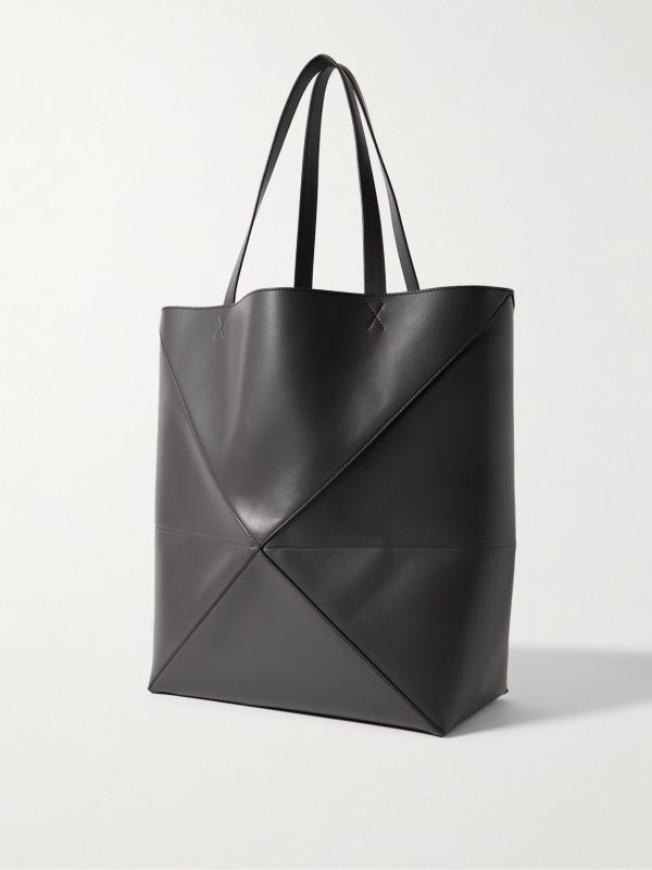 Puzzle Fold XL Panelled Leather Tote Bag - BK Puzzle Fold XL Panelled Leather Tote Bag - BK