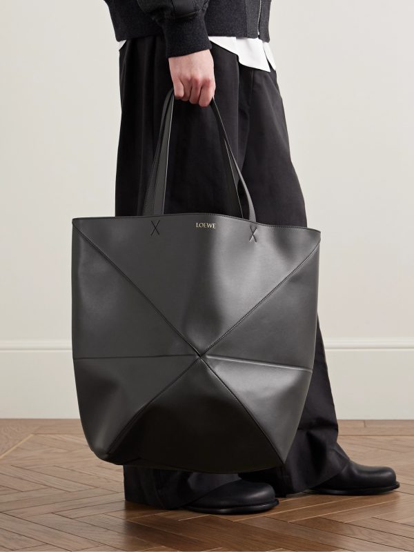 Puzzle Fold XL Panelled Leather Tote Bag - OU Puzzle Fold XL Panelled Leather Tote Bag - OU