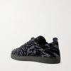 Louis Junior Spikes Studded Glittered Velour Sneakers - BK Louis Junior Spikes Studded Glittered Velour Sneakers - BK