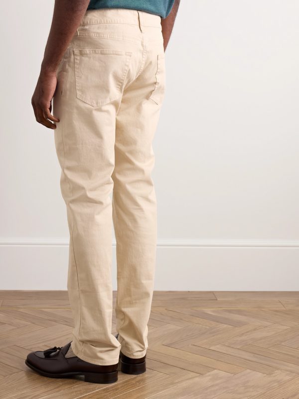 Slim-Fit Straight-Leg Cotton-Blend Twill Trousers - BK