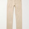 Slim-Fit Straight-Leg Cotton-Blend Twill Trousers