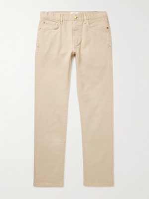 Slim-Fit Straight-Leg Cotton-Blend Twill Trousers Slim-Fit Straight-Leg Cotton-Blend Twill Trousers