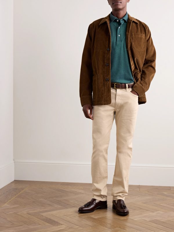 Slim-Fit Straight-Leg Cotton-Blend Twill Trousers - OU