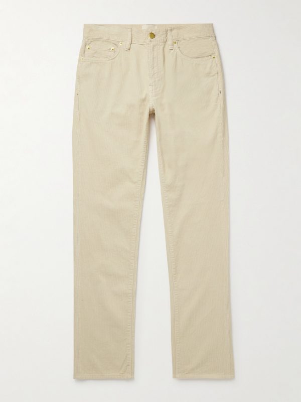 Slim-Fit Straight-Leg Garment-Dyed Cotton-Corduroy Trousers Slim-Fit Straight-Leg Garment-Dyed Cotton-Corduroy Trousers