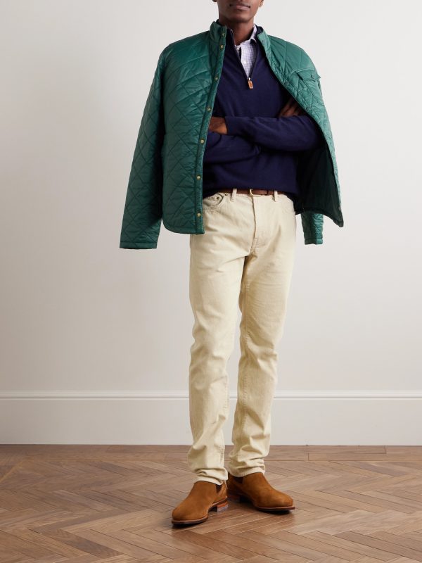 Slim-Fit Straight-Leg Garment-Dyed Cotton-Corduroy Trousers - OU Slim-Fit Straight-Leg Garment-Dyed Cotton-Corduroy Trousers - OU