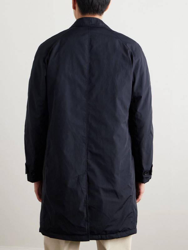 Traveler's Padded Nylon Trench Coat - BK