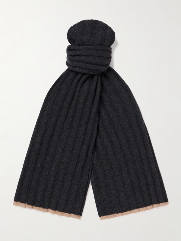 Ribbed Cashmere Scarf