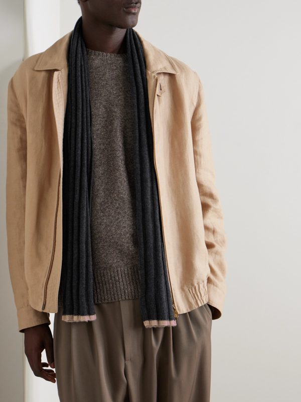 Ribbed Cashmere Scarf - OU