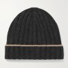 Ribbed Cashmere Beanie