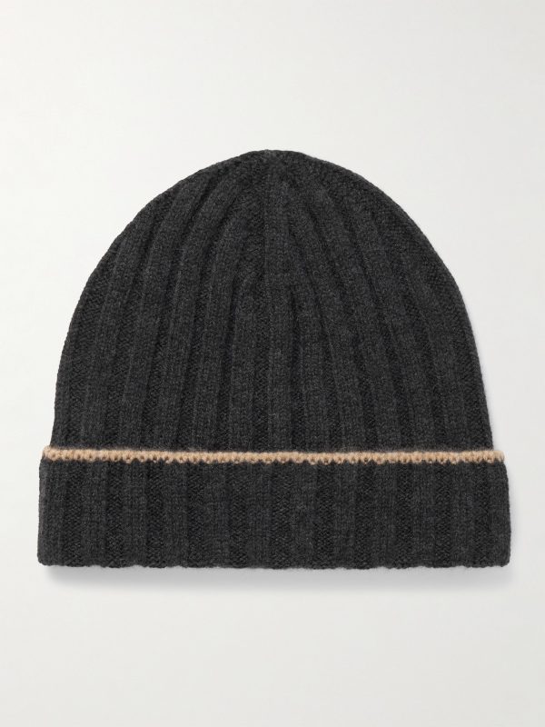 Ribbed Cashmere Beanie
