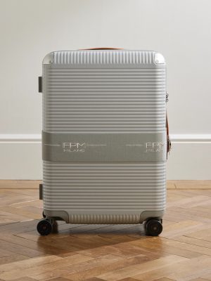 Bank Zip Deluxe 68cm Leather-Trimmed Polycarbonate Spinner Suitcase