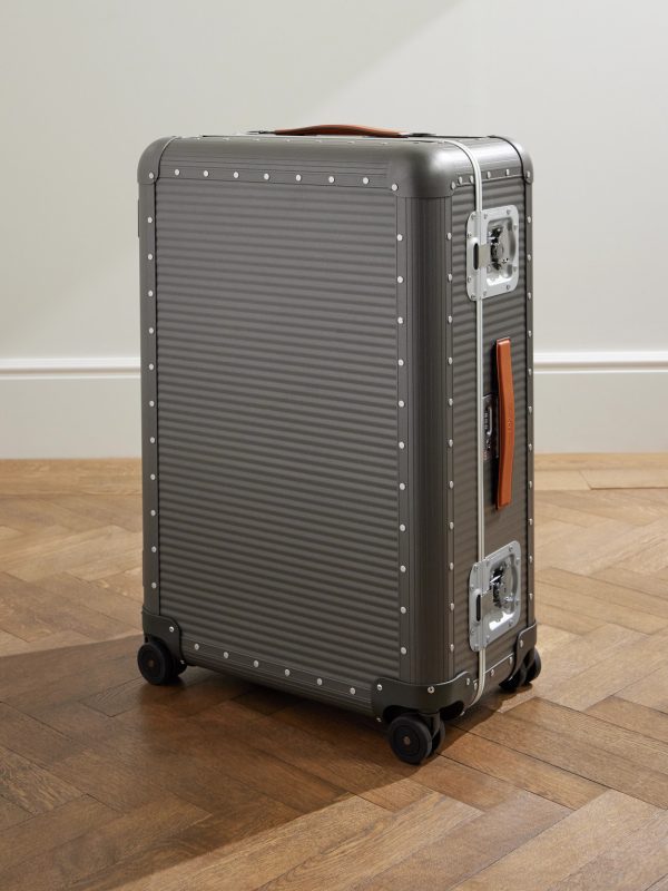 Bank Spinner 76cm Leather-Trimmed Aluminium Suitcase Bank Spinner 76cm Leather-Trimmed Aluminium Suitcase