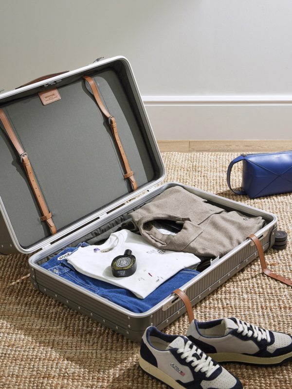 Bank Spinner 76cm Leather-Trimmed Aluminium Suitcase - OU Bank Spinner 76cm Leather-Trimmed Aluminium Suitcase - OU
