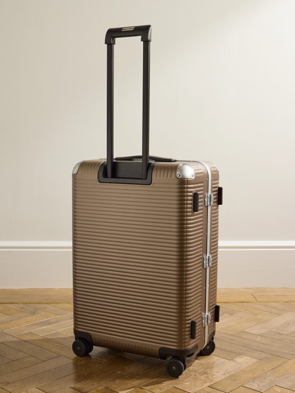 Bank Light 68cm Leather-Trimmed Makrolon® Polycarbonate Spinner Suitcase - BK