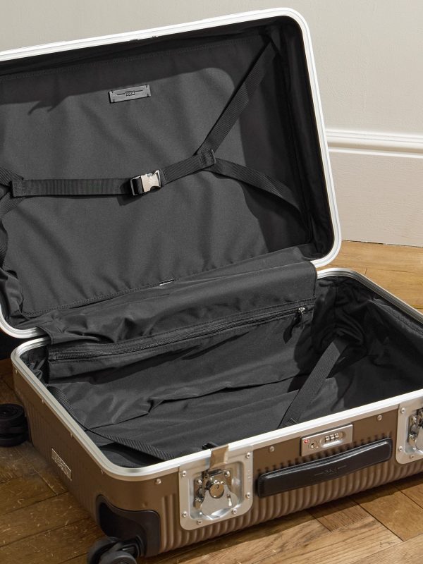 Bank Light 68cm Leather-Trimmed Makrolon® Polycarbonate Spinner Suitcase - E1