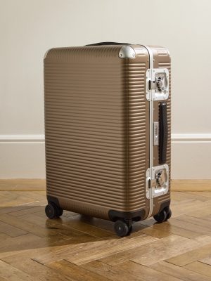 Bank Light 68cm Leather-Trimmed Makrolon® Polycarbonate Spinner Suitcase