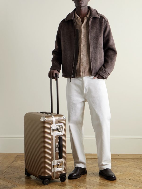 Bank Light 68cm Leather-Trimmed Makrolon® Polycarbonate Spinner Suitcase - OU