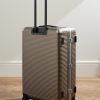 Bank Light Spinner 76cm Leather and Aluminium-Trimmed Makrolon® Polycarbonate Suitcase - BK