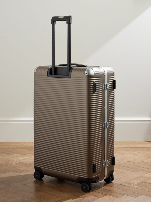 Bank Light Spinner 76cm Leather and Aluminium-Trimmed Makrolon® Polycarbonate Suitcase - BK