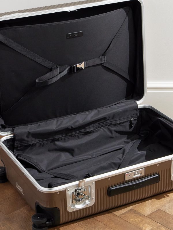 Bank Light Spinner 76cm Leather and Aluminium-Trimmed Makrolon® Polycarbonate Suitcase - E1