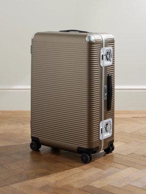 Bank Light Spinner 76cm Leather and Aluminium-Trimmed Makrolon® Polycarbonate Suitcase