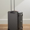 Bank Spinner 68cm Leather-Trimmed Aluminium Suitcase - BK Bank Spinner 68cm Leather-Trimmed Aluminium Suitcase - BK