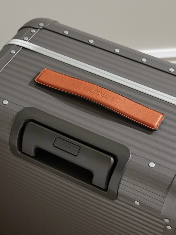 Bank Spinner 68cm Leather-Trimmed Aluminium Suitcase - CU Bank Spinner 68cm Leather-Trimmed Aluminium Suitcase - CU