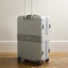 Bank Zip Deluxe 76cm Leather-Trimmed Polycarbonate Spinner Suitcase - BK