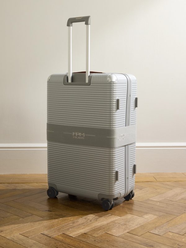 Bank Zip Deluxe 76cm Leather-Trimmed Polycarbonate Spinner Suitcase - BK