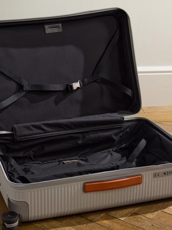 Bank Zip Deluxe 76cm Leather-Trimmed Polycarbonate Spinner Suitcase - E1