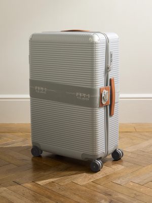 Bank Zip Deluxe 76cm Leather-Trimmed Polycarbonate Spinner Suitcase