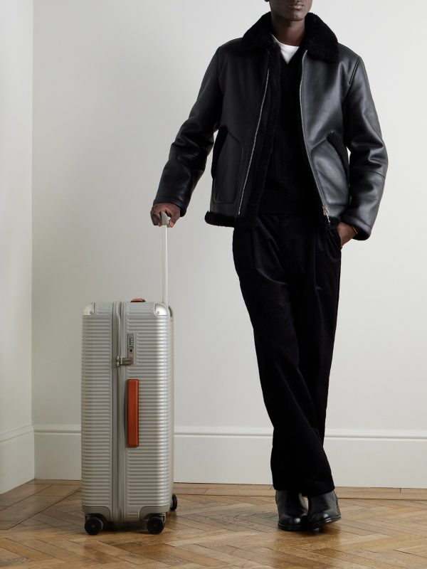 Bank Zip Deluxe 76cm Leather-Trimmed Polycarbonate Spinner Suitcase - OU