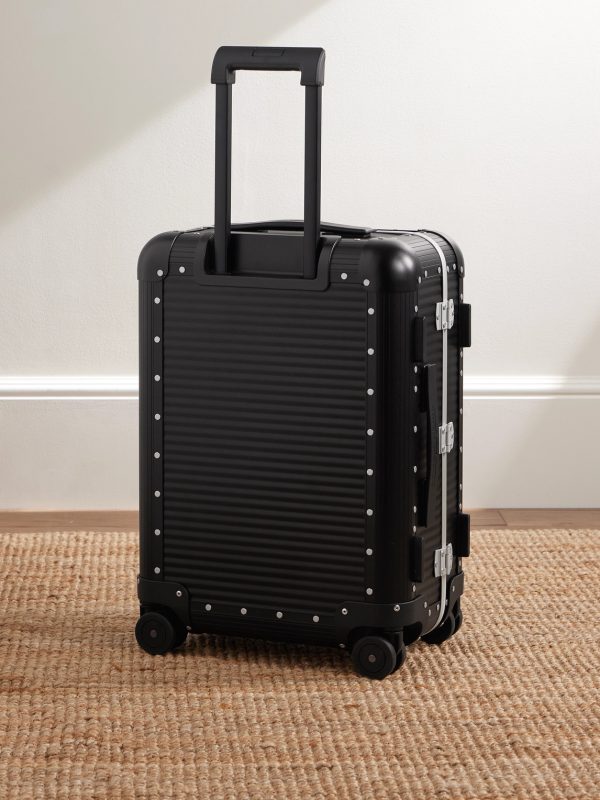 Bank Spinner 55cm Rubber-Trimmed Aluminium Suitcase - BK Bank Spinner 55cm Rubber-Trimmed Aluminium Suitcase - BK