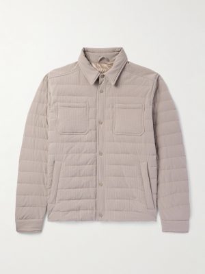 Quilted Striped Seersucker Down Jacket Quilted Striped Seersucker Down Jacket