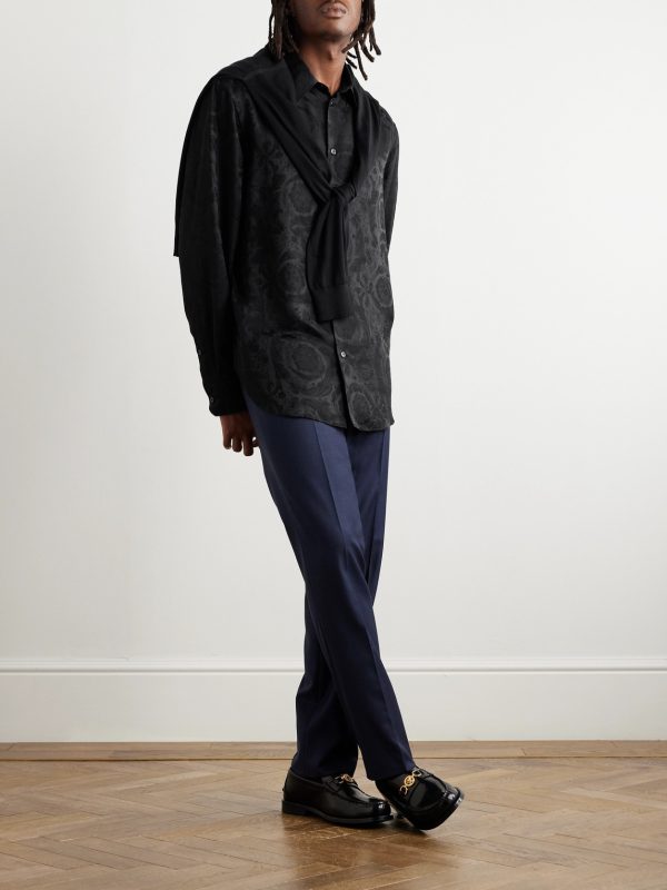 Baroque Satin-Jacquard Shirt - OU Baroque Satin-Jacquard Shirt - OU