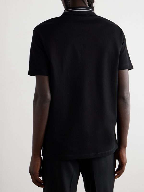 Medusa Embroidered Cotton-Piqué Polo Shirt - BK Medusa Embroidered Cotton-Piqué Polo Shirt - BK