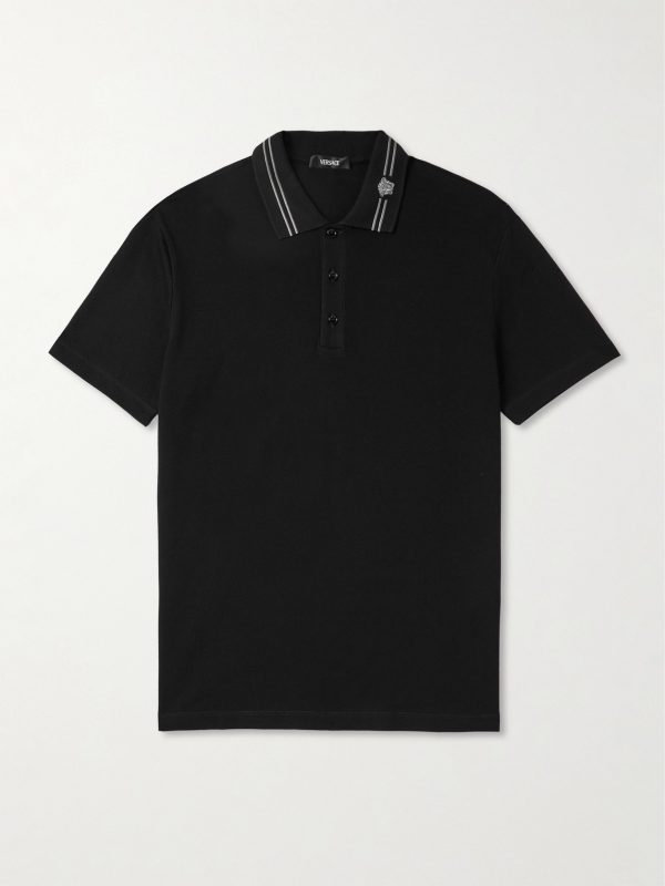 Medusa Embroidered Cotton-Piqué Polo Shirt Medusa Embroidered Cotton-Piqué Polo Shirt