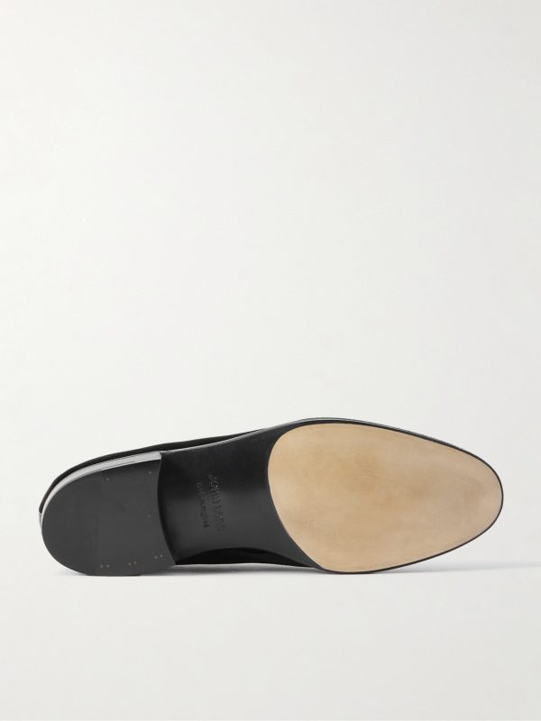 Bill Grosgrain and Leather-Trimmed Velvet Loafers - E1