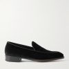 Bill Grosgrain and Leather-Trimmed Velvet Loafers