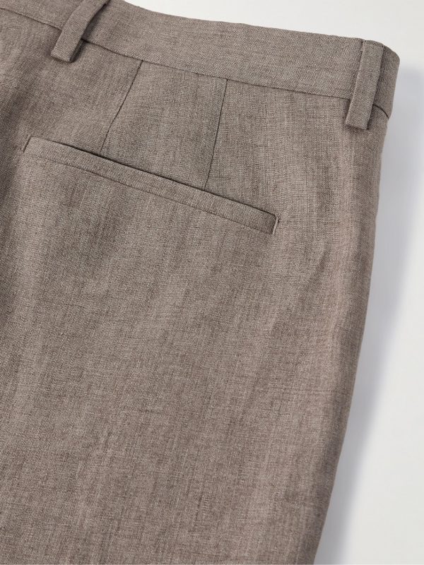 Slim-Fit Tapered Linen Trousers - CU Slim-Fit Tapered Linen Trousers - CU