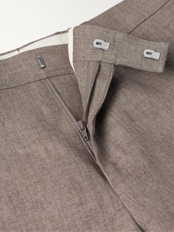 Slim-Fit Tapered Linen Trousers - E1 Slim-Fit Tapered Linen Trousers - E1