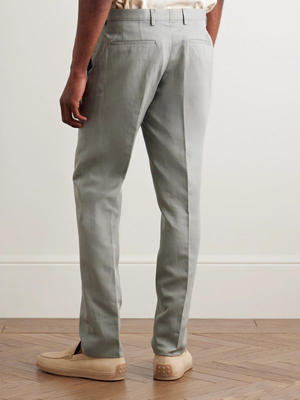 Slim-Fit Linen, Cotton and Lyocell-Blend Suit Trousers - BK Slim-Fit Linen, Cotton and Lyocell-Blend Suit Trousers - BK