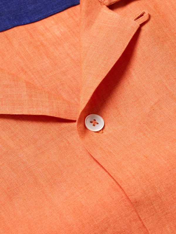 Convertible-Collar Linen Shirt - CU Convertible-Collar Linen Shirt - CU