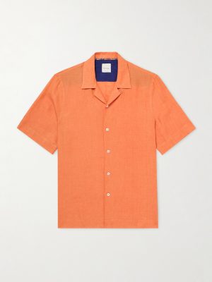Convertible-Collar Linen Shirt
