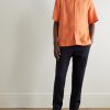 Convertible-Collar Linen Shirt - OU Convertible-Collar Linen Shirt - OU